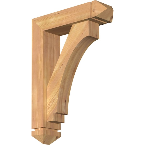 Ekena Millwork Imperial Arts and Crafts Smooth Bracket w/ Offset Brace, Western Red Cedar, 5 1/2"W x 20"D x 28"H BKT0604X20X28IMP03SWR - main